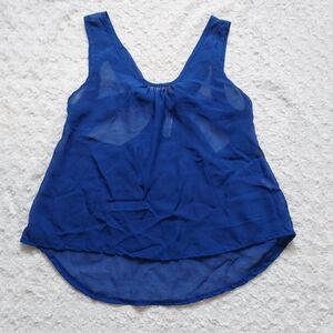 Chocolate USA Royal blue sheer Racerback top Medium Flirty